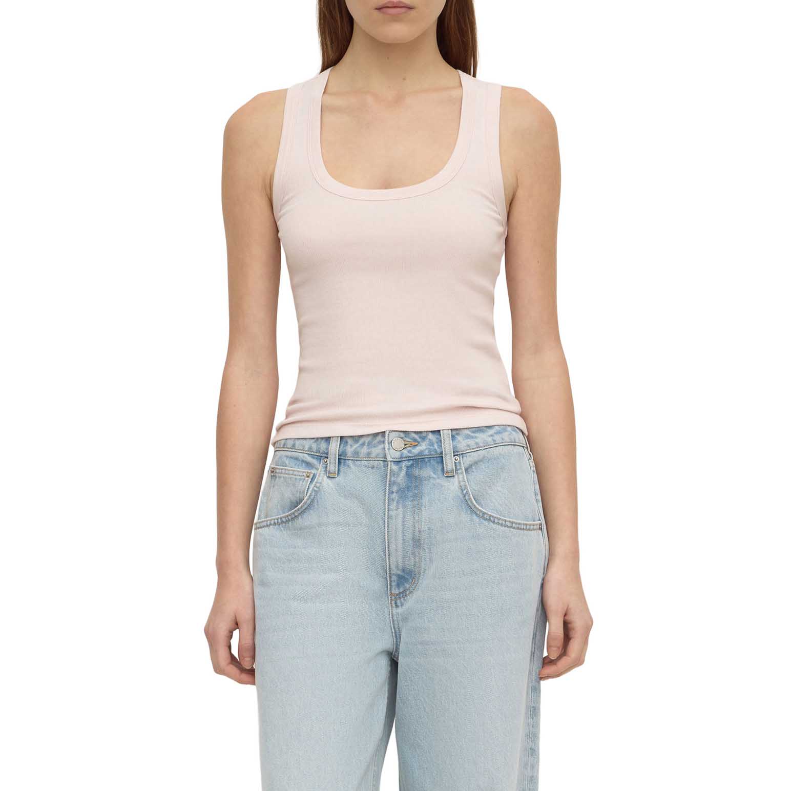 Assembly Label Robyn Scoop Neck Rib Tank Soft Rose